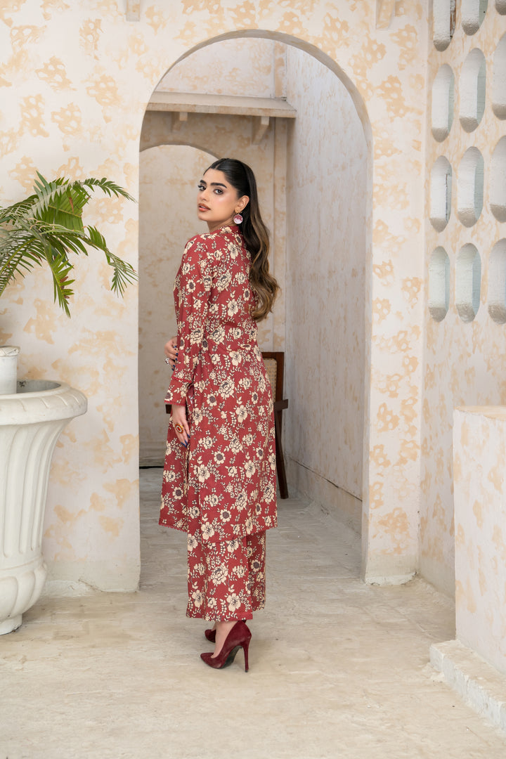 SS25-304 2PC Lawn Printed Shirt with Trouser