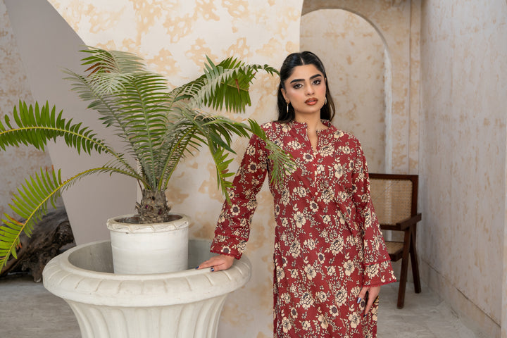 SS25-304 2PC Lawn Printed Shirt with Trouser
