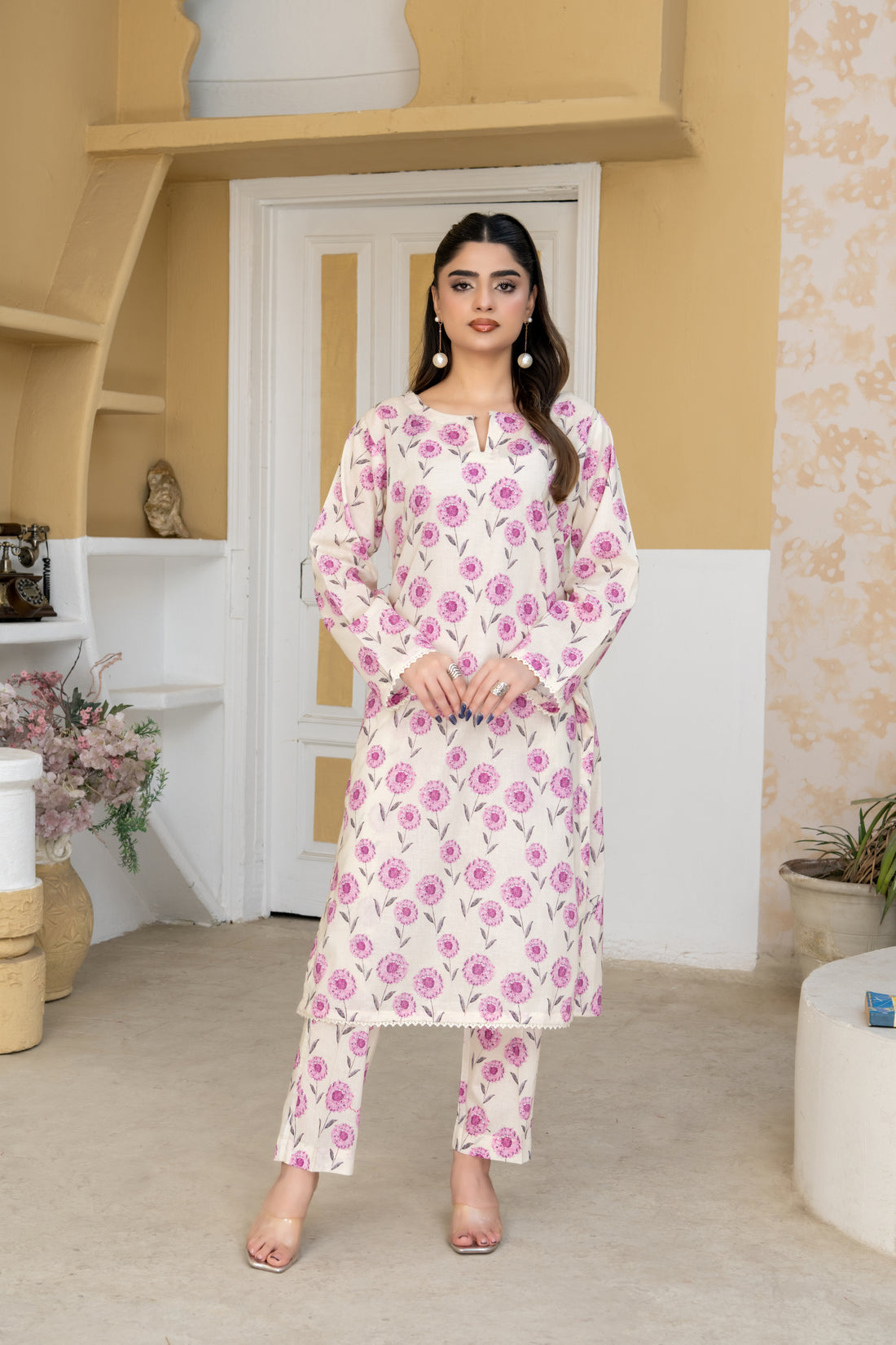 SS25-305 2PC Lawn Printed Shirt with Trouser