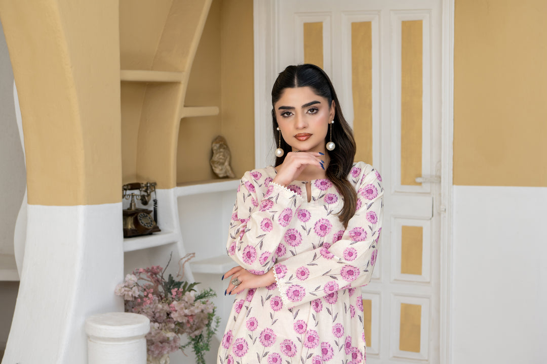 SS25-305 2PC Lawn Printed Shirt with Trouser