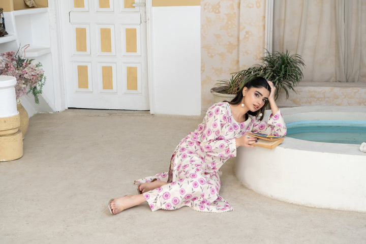 SS25-305 2PC Lawn Printed Shirt with Trouser