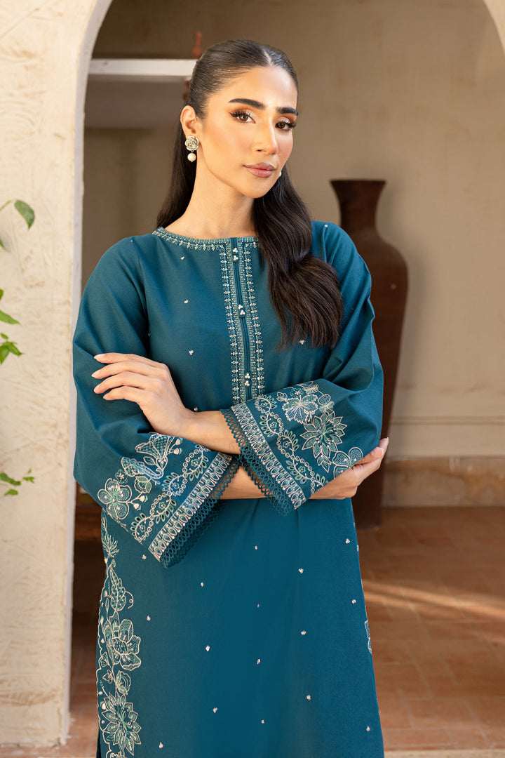 2PC Prussian Embroidered Lawn Dress