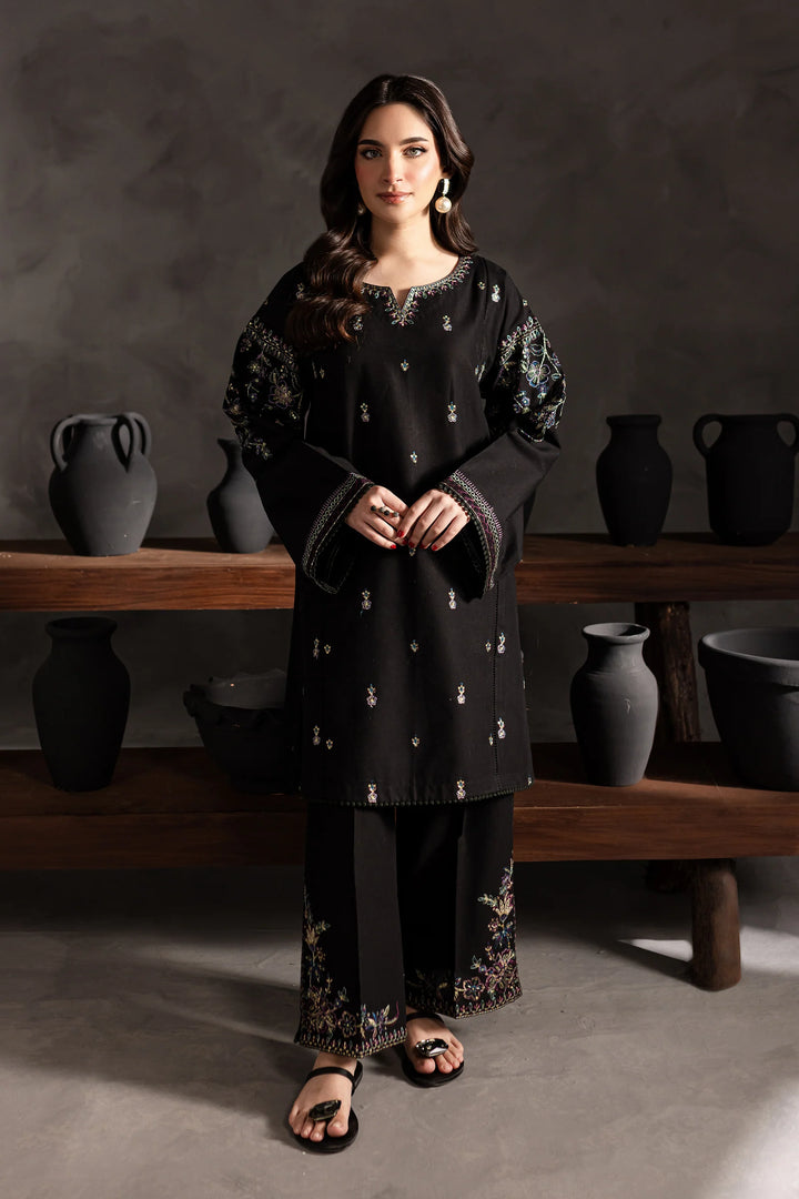 2Pc Black Embroidered Lawn Dress
