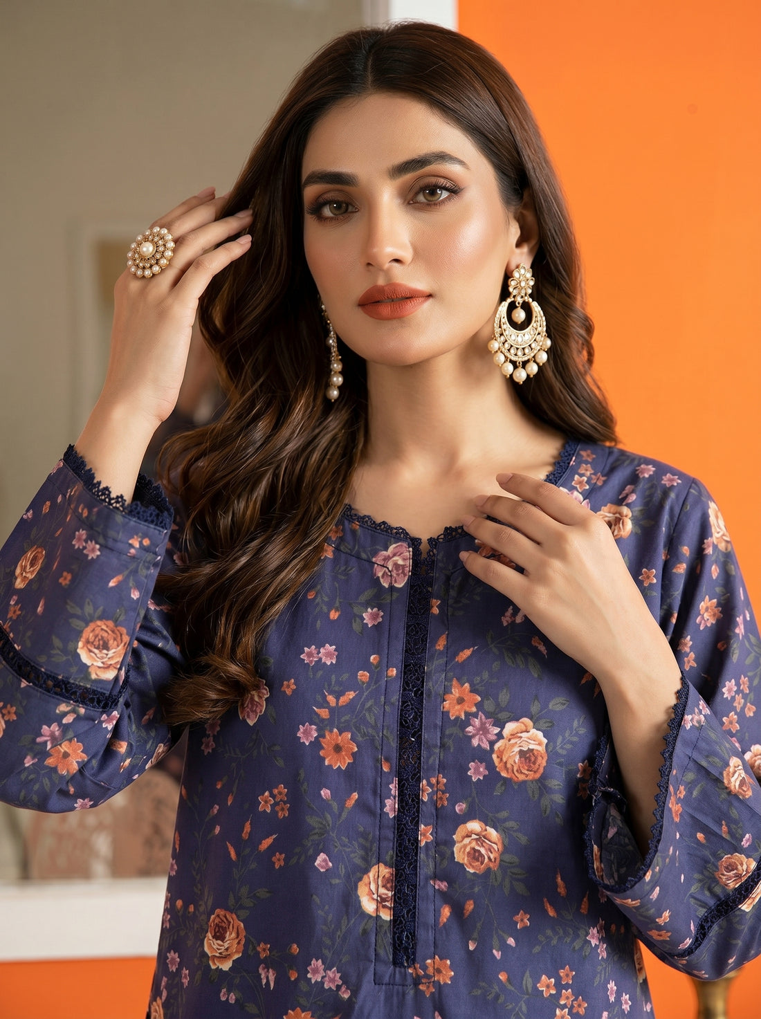 SS25-360 2PC Lawn Printed Shirt With Trouser