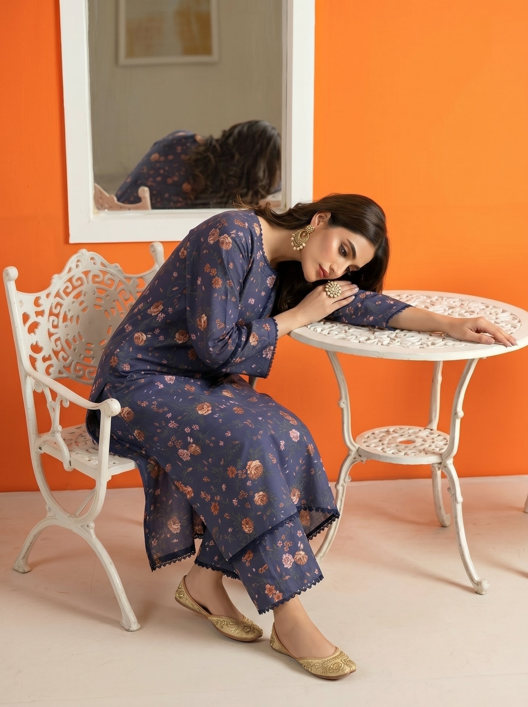 SS25-360 2PC Lawn Printed Shirt With Trouser