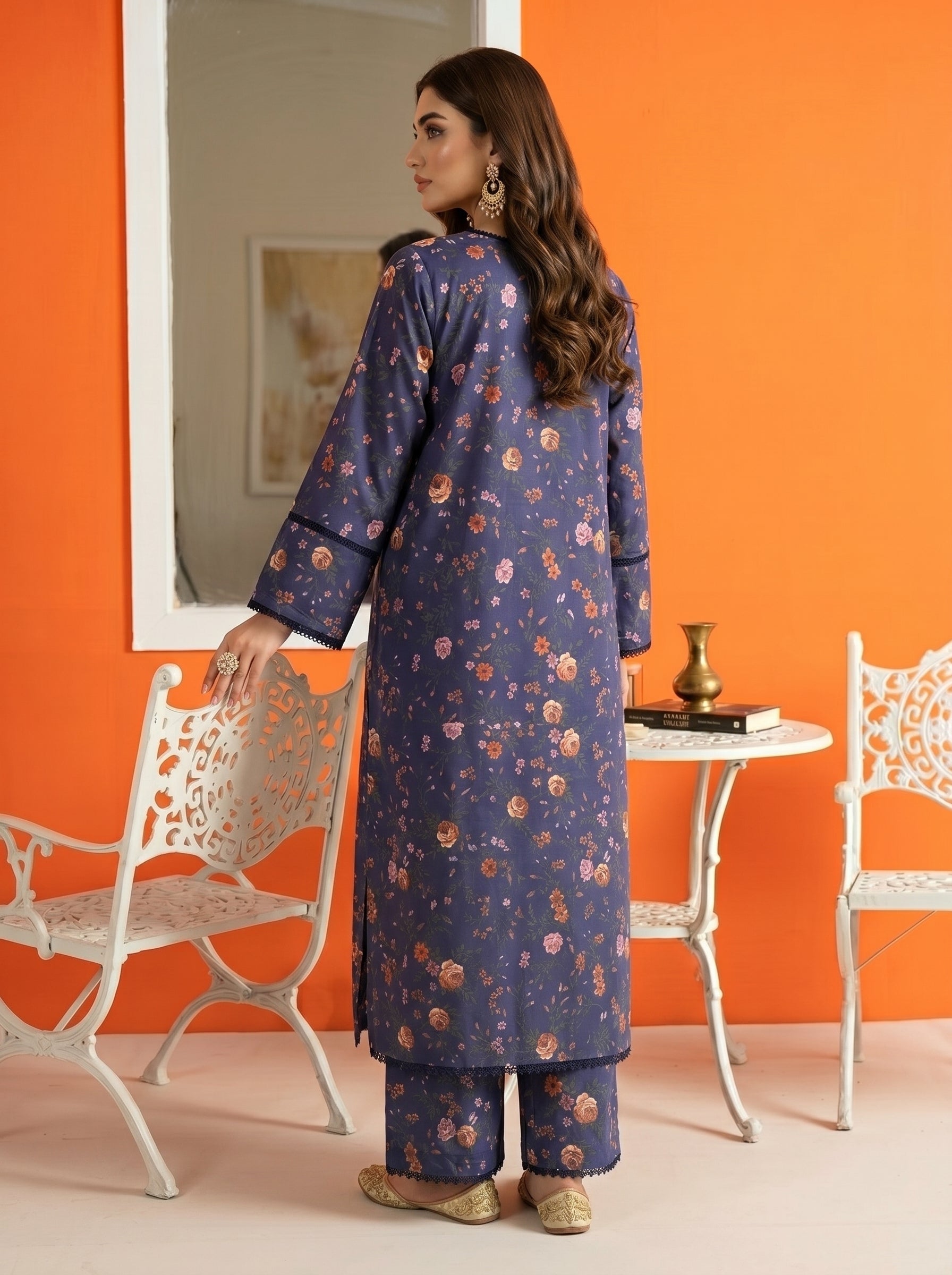 SS25-360 2PC Lawn Printed Shirt With Trouser