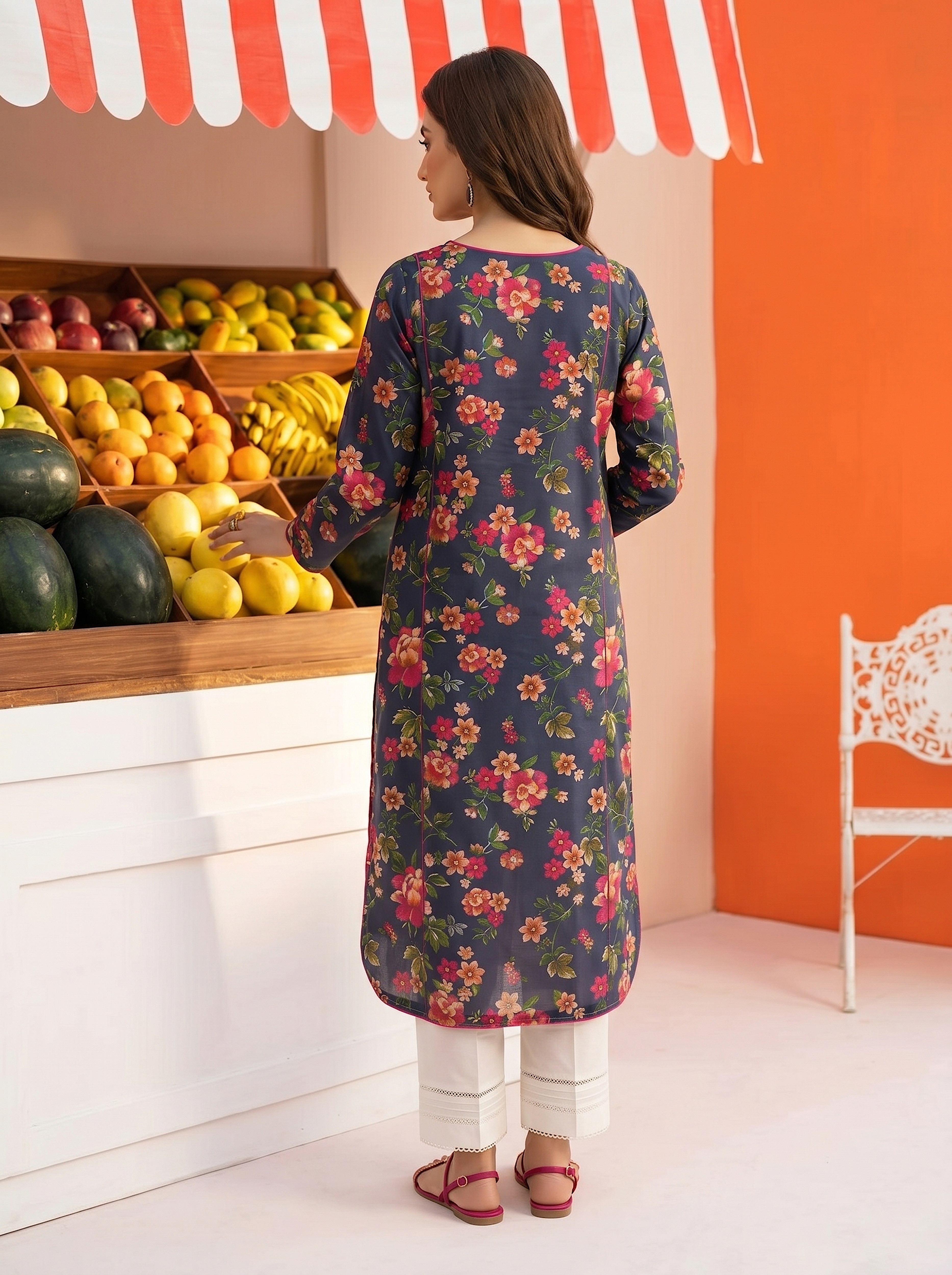 SS25-365 2PC Lawn Printed Shirt With Trouser