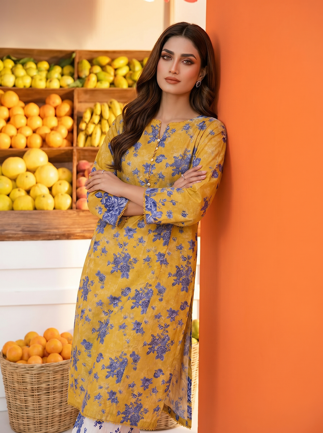 SS25-361 2PC Lawn Printed Shirt With Trouser