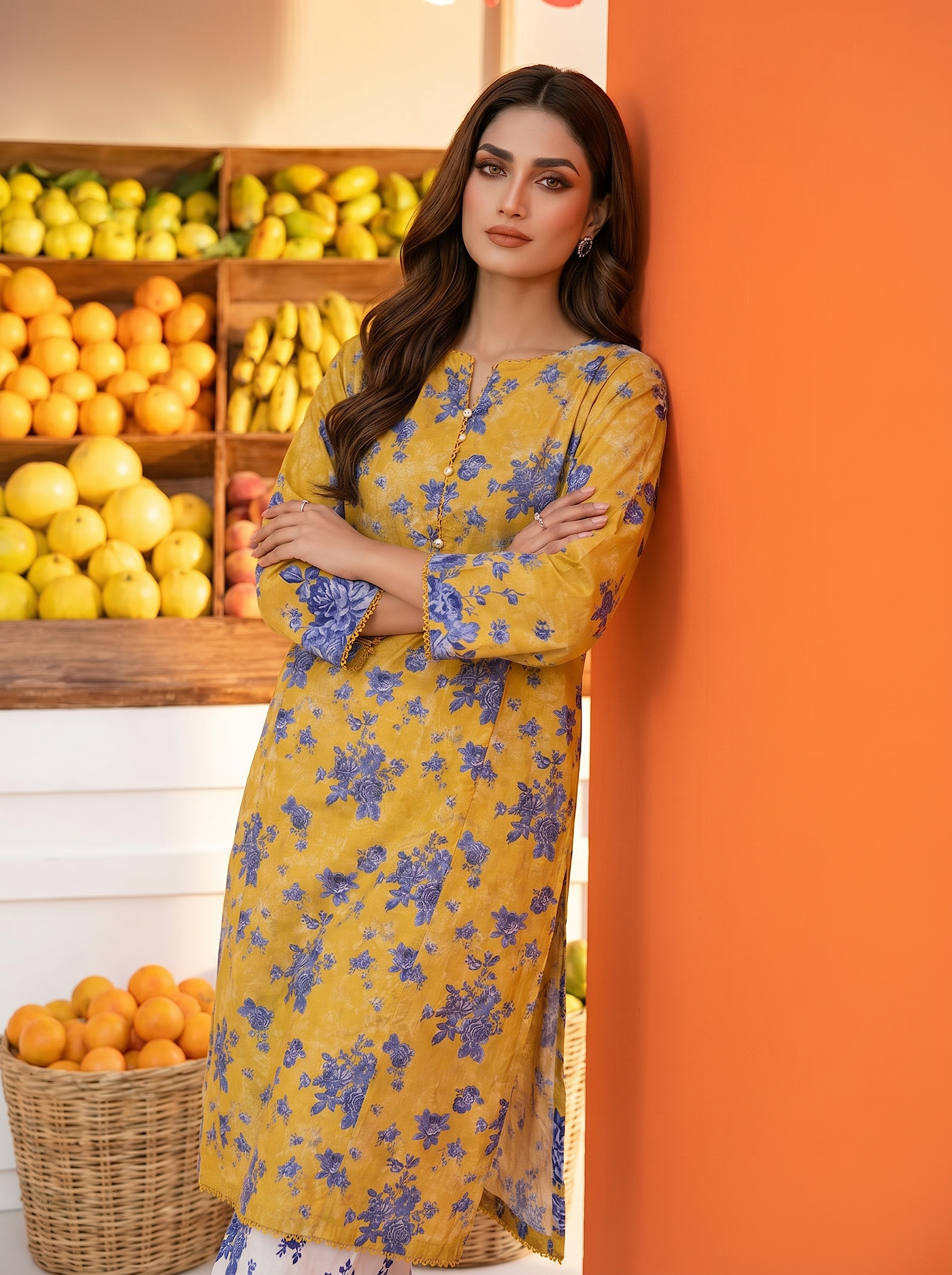 SS25-361 2PC Lawn Printed Shirt With Trouser