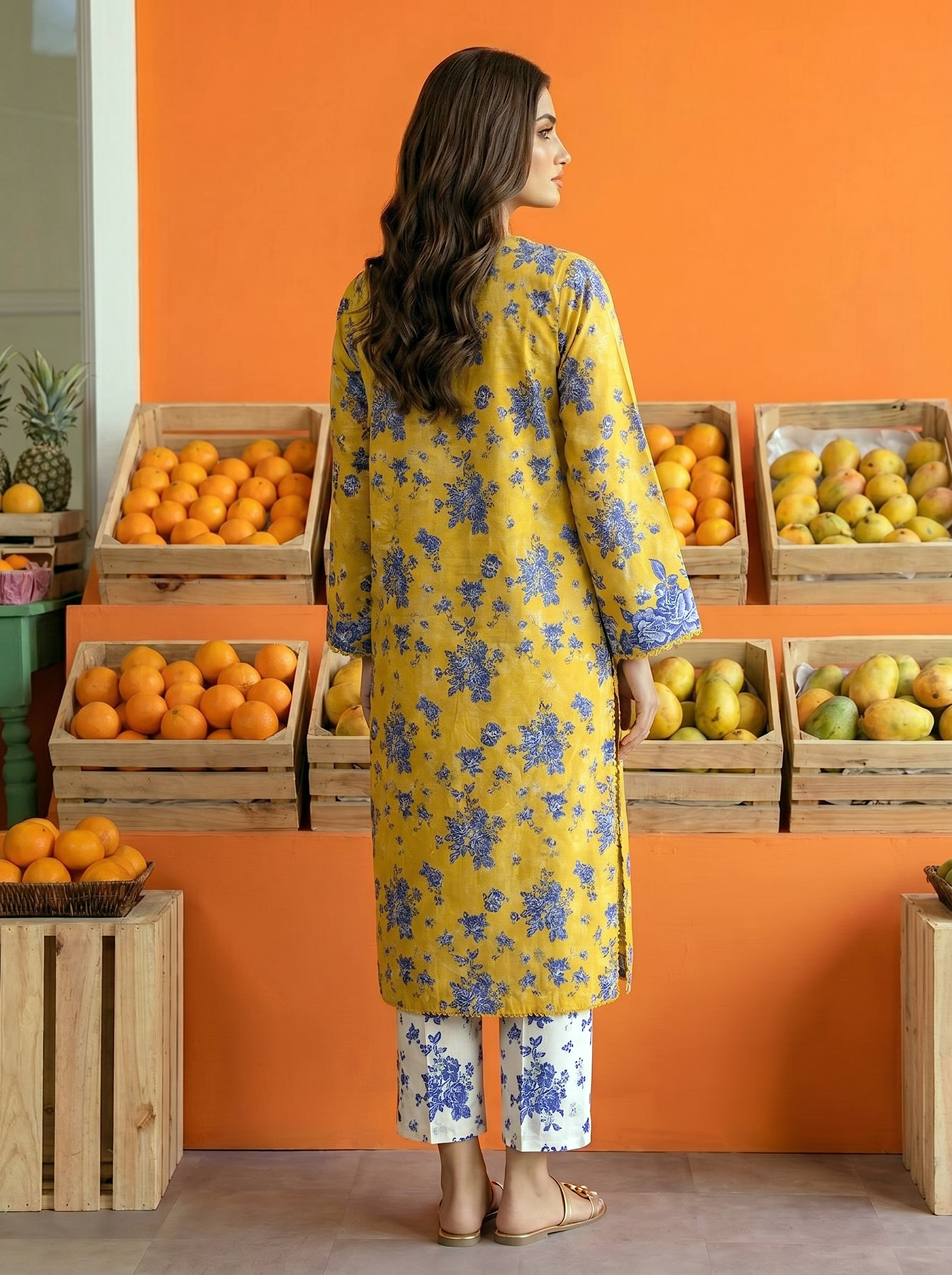 SS25-361 2PC Lawn Printed Shirt With Trouser