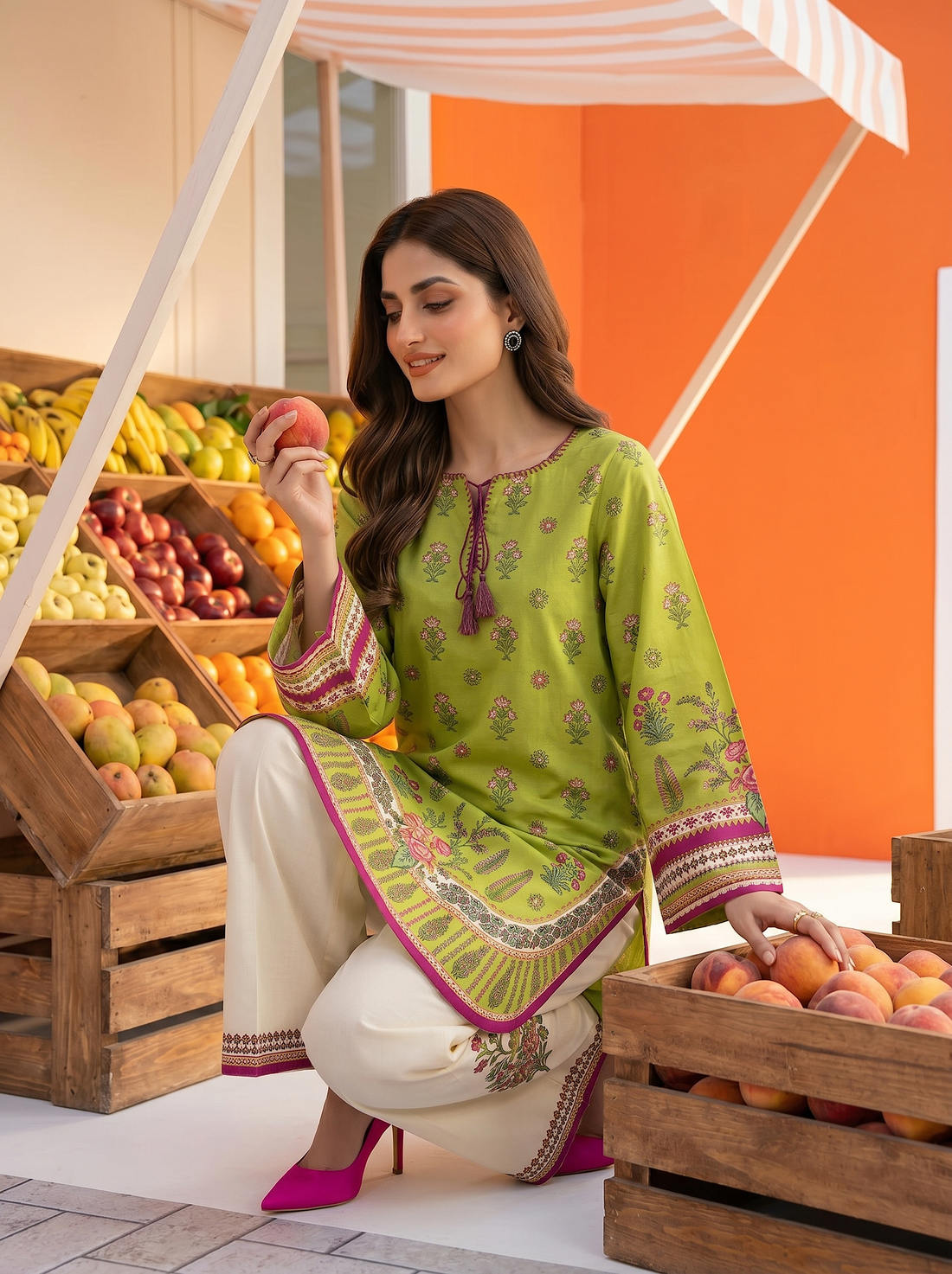 SS25-363 2PC Lawn Printed Shirt With Trouser